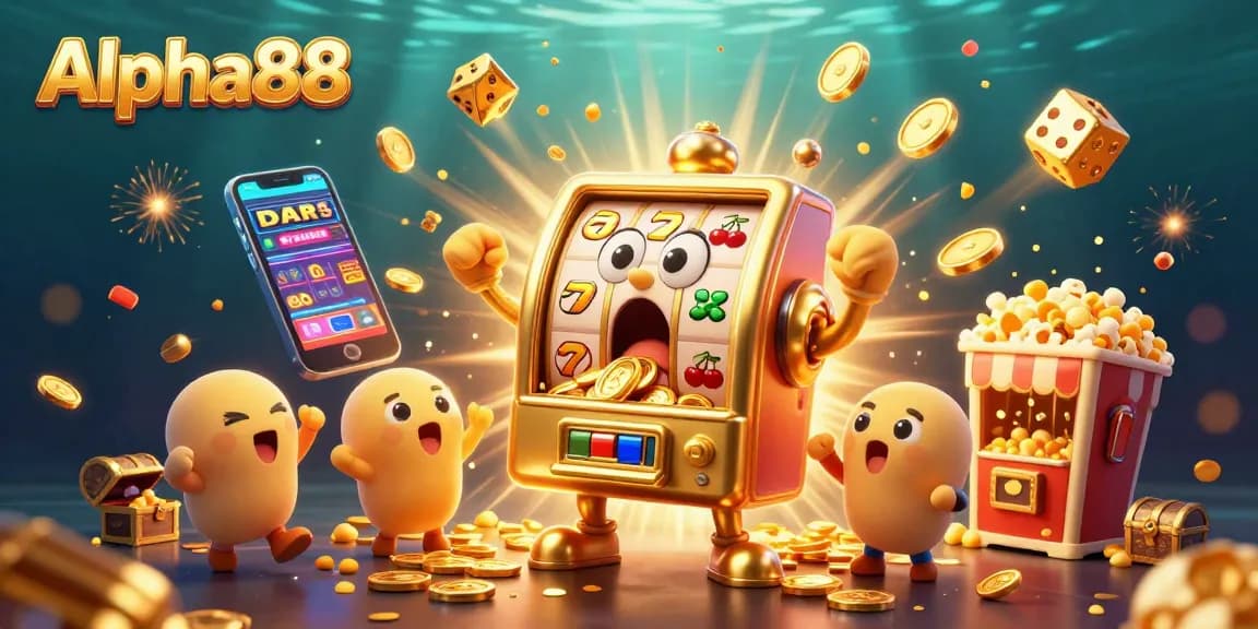 Experience the vibrant jackpots and gaming excitement with Alpha88's engaging casino scene.