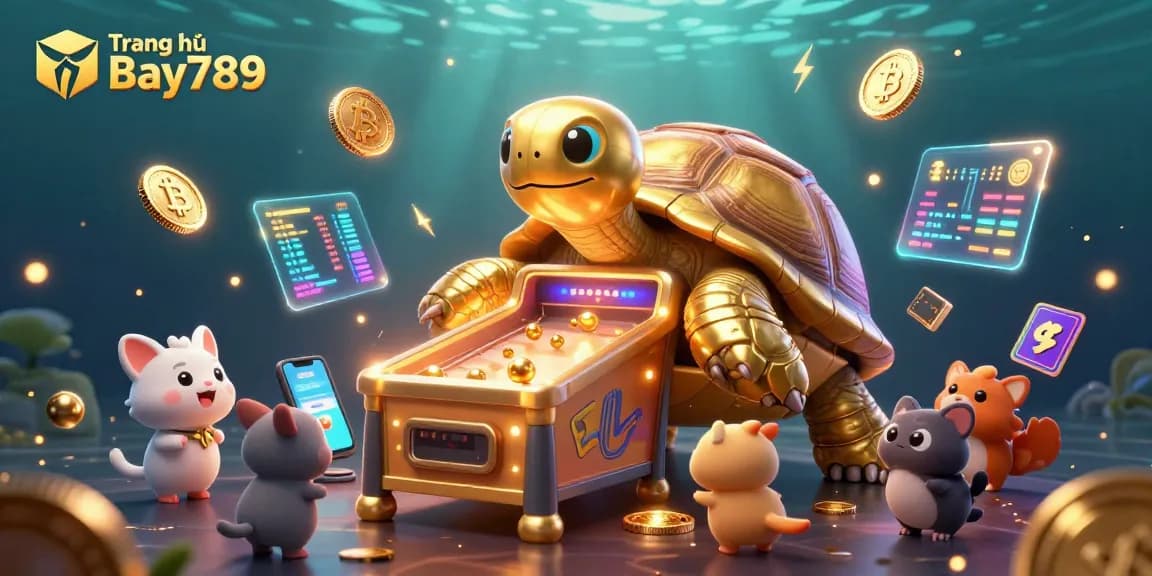 Join the excitement at Trang chủ Bay789 with a colorful, 3D casino scene filled with vibrant game elements.
