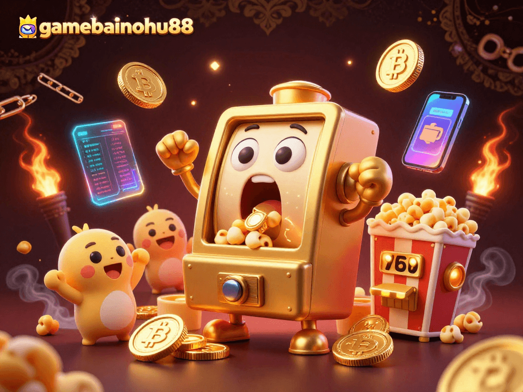 Spin to win with gamebainohu88 in a vibrant casino scene filled with gold and excitement.