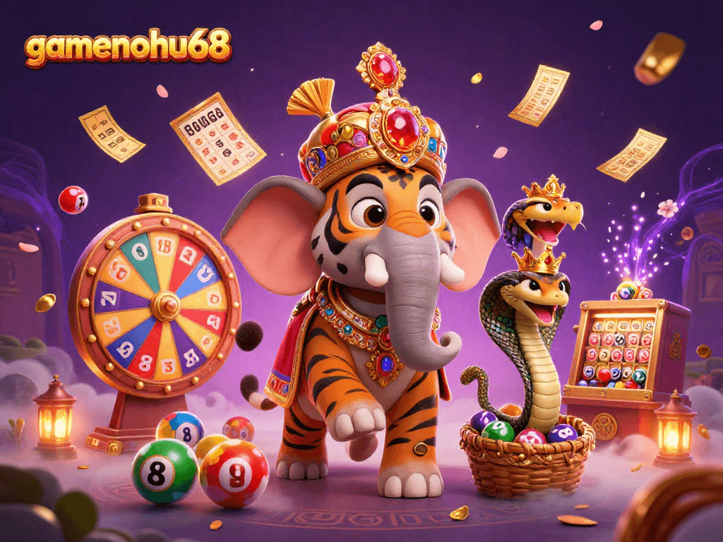 Experience vibrant gaming excitement with gamenohu68's engaging lottery scene featuring dynamic elements.