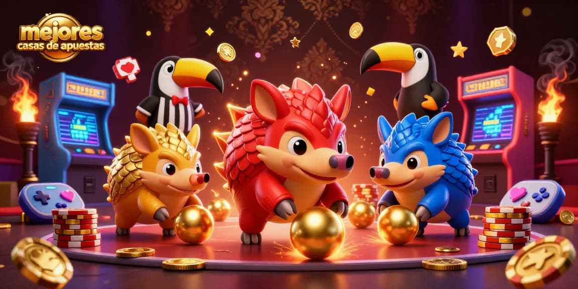 Las mejores casas de apuestas presentan una animación vibrante con pangolines rivales y elementos de casino.