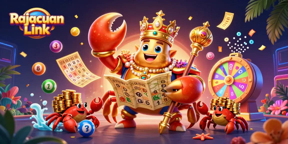 Menangkan hadiah dari Rajacuan Link dengan ilustrasi kasino yang kaya warna dan detail tinggi.