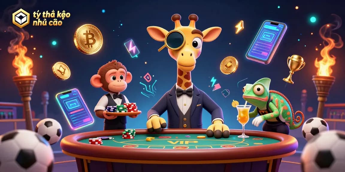 Place your bets with the latest tỷ lệ kèo nhà cái and dynamic sports elements in a vivid illustration