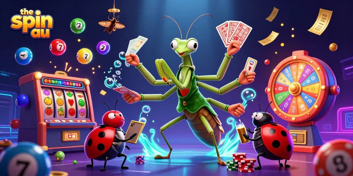 Experience the spin au with vibrant casino scenes of slot reels, lucky 7s, and dynamic characters.