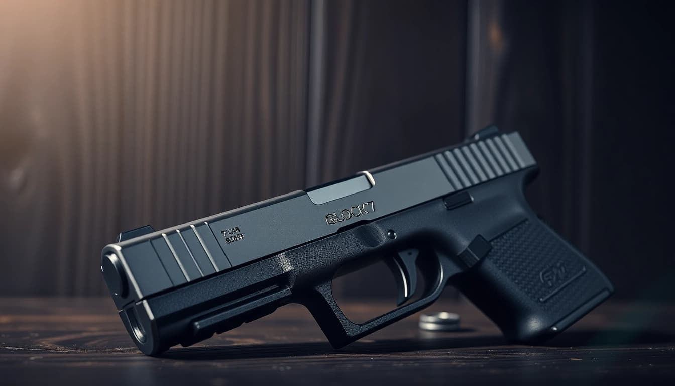 Highlighting the detailed Glock 17 slide oem, emphasizing its craftsmanship and sleek design.