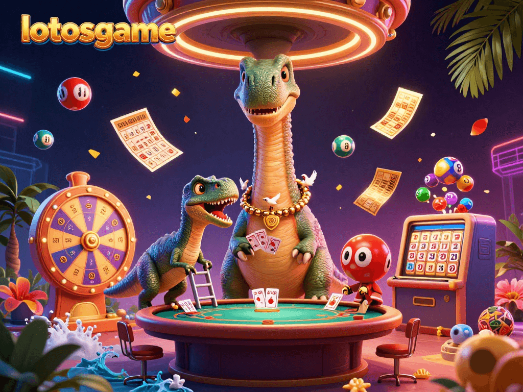 Experience thrilling moments at lotosgame with a vibrant casino scene featuring colorful elements.