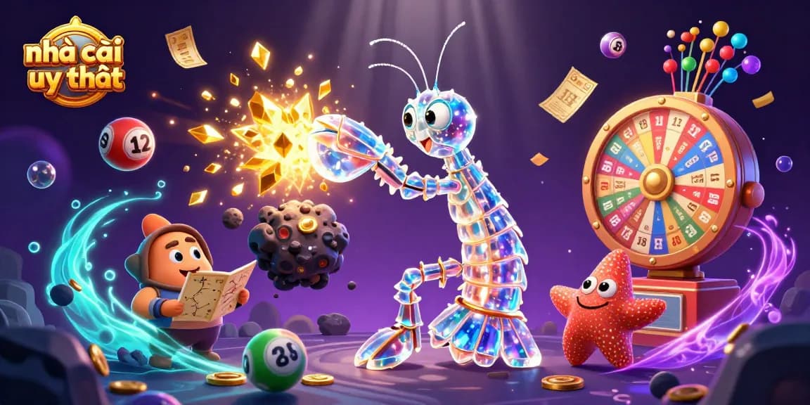Experience the thrill of nhà cái uy tín as galactic characters engage with colorful lottery elements in an explosive casino scene.
