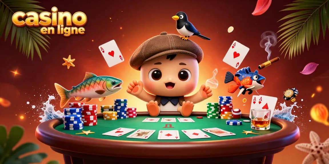 Jouer au casino en ligne avec des personnages imaginaires dans une scène dynamique et colorée.