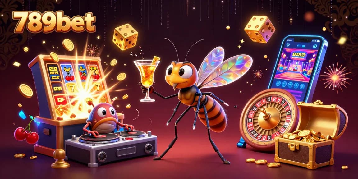 Experience the thrill of 789bet with a vibrant casino scene featuring dynamic characters and game elements.