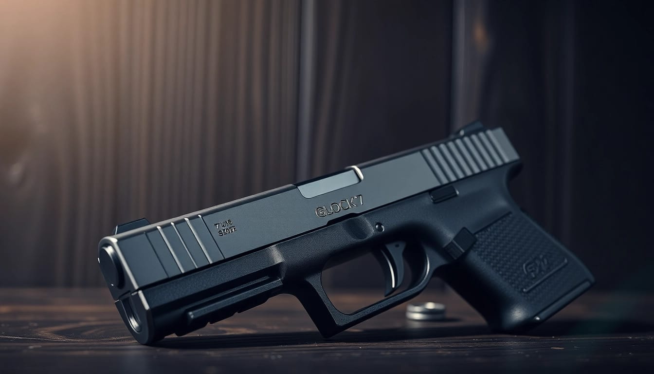 Highlighting the detailed Glock 17 slide oem, emphasizing its craftsmanship and sleek design.