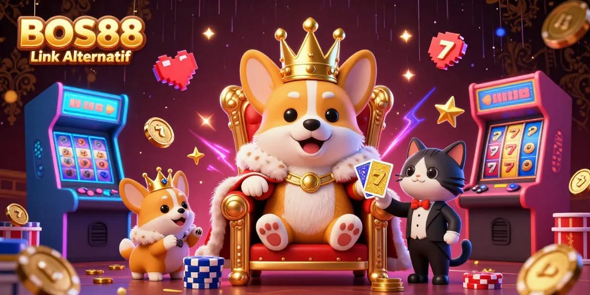 Menangkan pengalaman seru di BOS88 Link Alternatif dengan karakter corgi dan elemen permainan yang menarik.