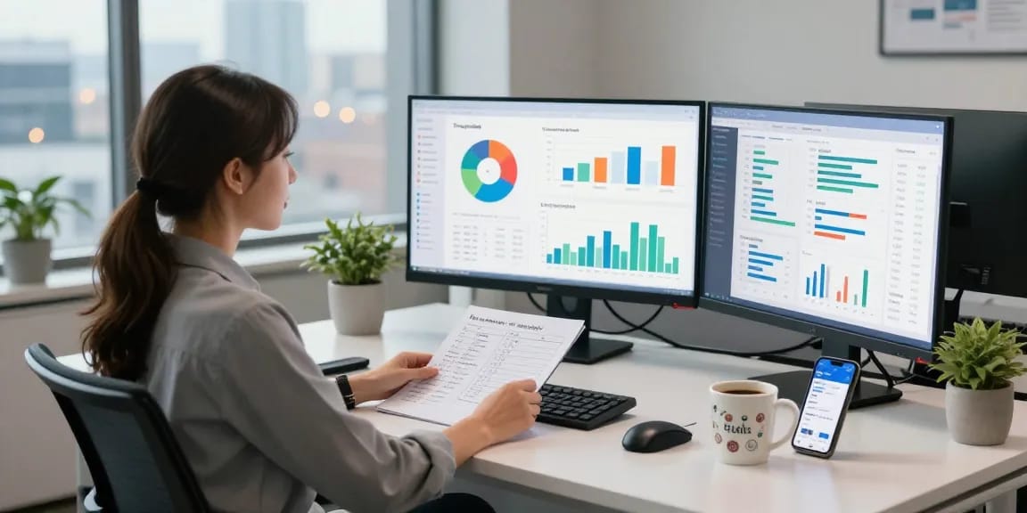 Healthcare analyst reviewing data insights to see the rankings of tirzepatide effectiveness in modern office.