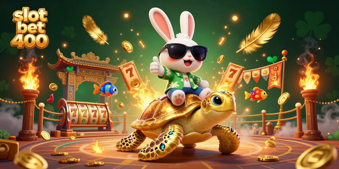 Experience win potential with slot bet 400 in this vibrant and engaging casino scene illustration.
