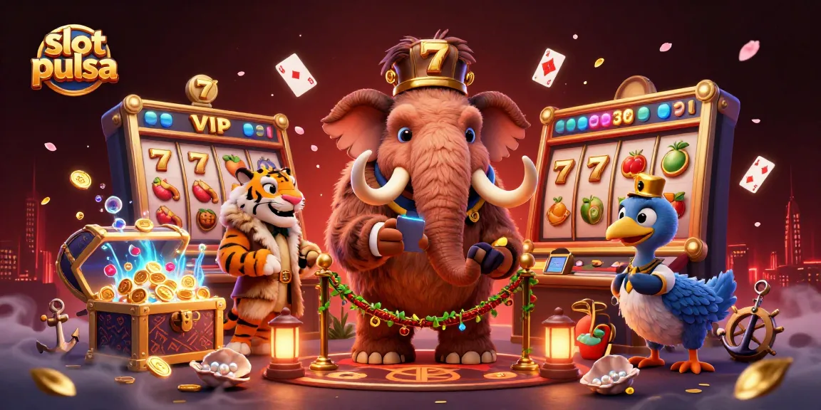 Experience the excitement of slot pulsa gaming with vibrant casino characters and dynamic gameplay elements.