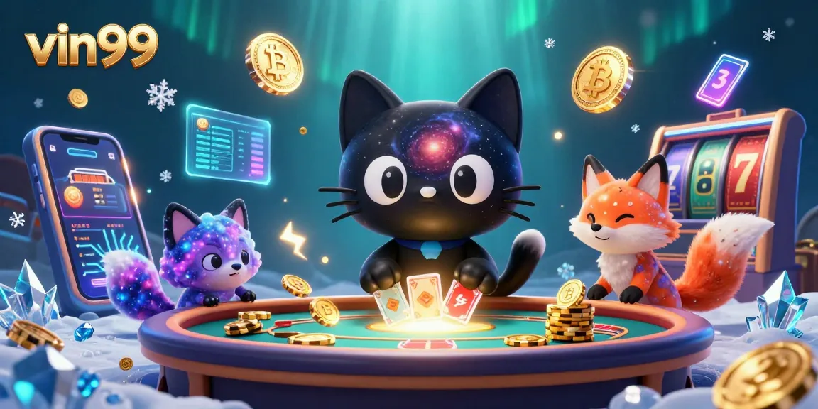 Engage with vin99 at an intergalactic casino featuring cosmic characters and vibrant game elements.