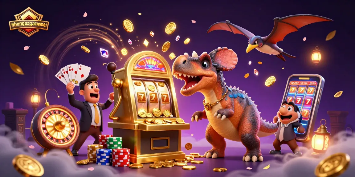 Engage with thrilling casino action at nhanquagamebai, featuring a dinosaur headbutting a slot machine for a jackpot!