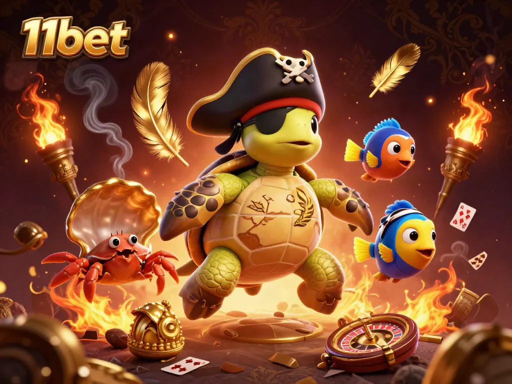 Experience thrilling gameplay at 11bet with a vibrant illustration of engaging casino elements.