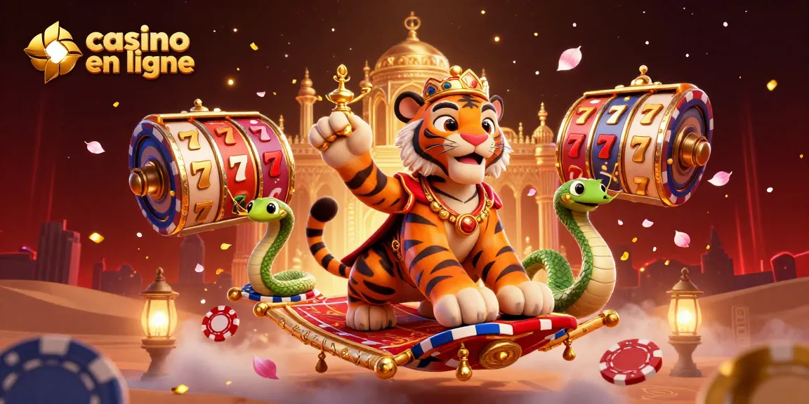 Découvrez le casino en ligne avec notre illustration captivante des jeux et de l'adrénaline.