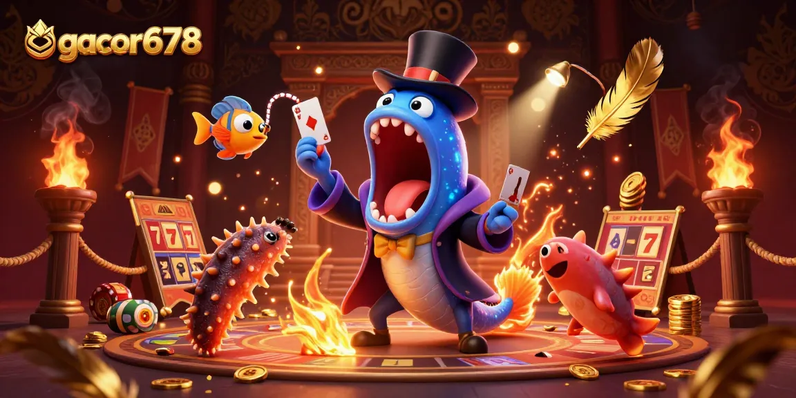 Engage with gacor678 through an exciting casino scene featuring magical sea creatures.
