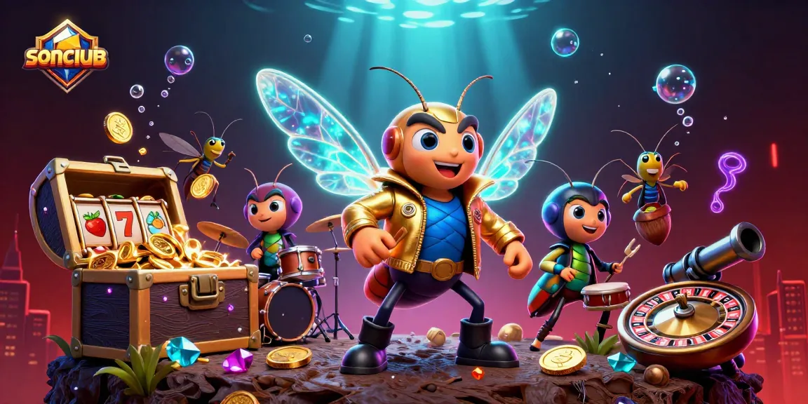 Engage with the vibrant sonclub gaming world featuring a dynamic 3D rock star scene and thrilling casino elements.