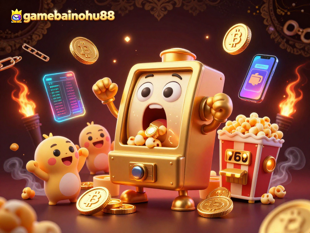 Spin to win with gamebainohu88 in a vibrant casino scene filled with gold and excitement.