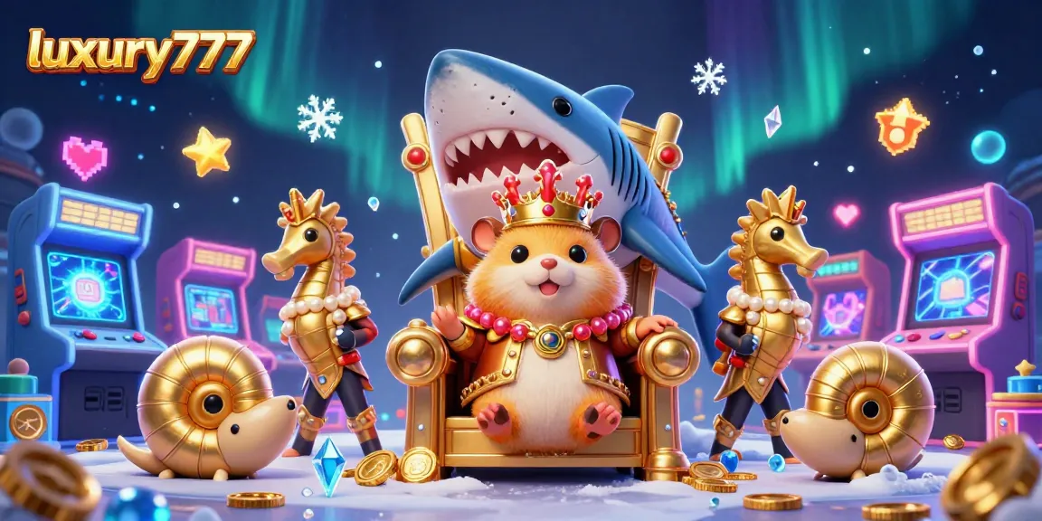 Engage with thrilling action on luxury777 featuring a golden hamster king in a vibrant gaming world.