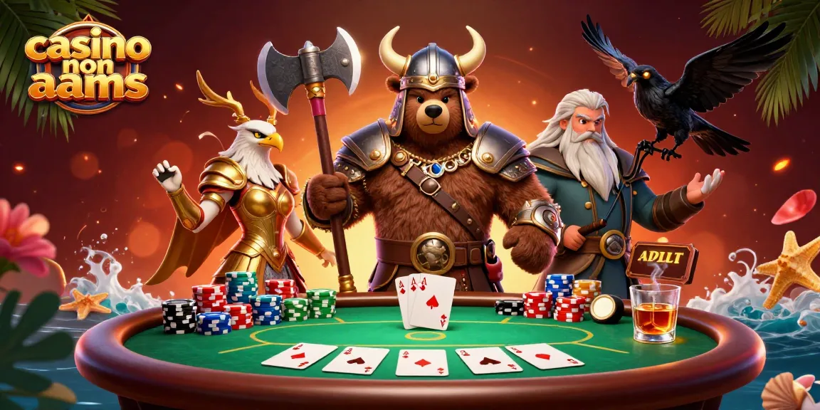 Giocando nel casino non AAMS con un orso vichingo e un'aquila valchiria, immersi in un'atmosfera vivace.