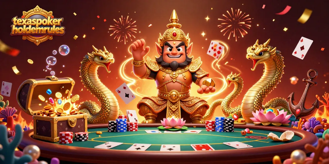 Engage with texaspokerholdemrules in a vibrant poker scene featuring guardian characters and playful elements.