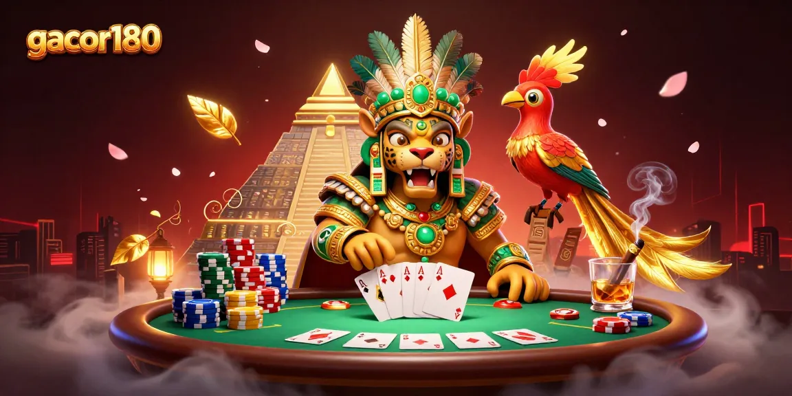 Gacor180 menampilkan permainan poker seru dengan karakter Maya dan suasana mistis
