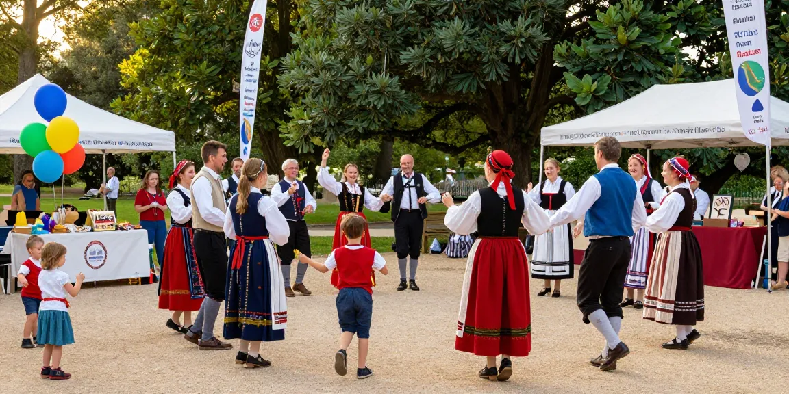 m98 cultural celebration with traditional Breton music and dance in a park.