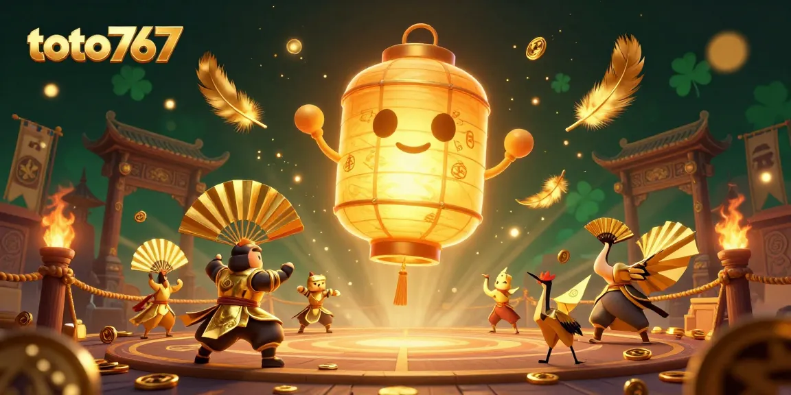 Memenangkan permainan seru di kasino digital toto767 dengan cahaya petunjuk dari lampion emas yang bersinar.