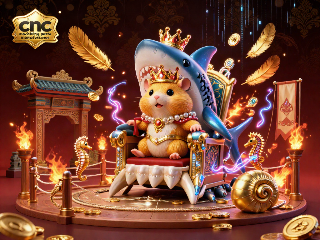 Experience the excitement of carnival gaming with cnc machining parts manufacturer illustrated as a majestic hamster king throne.