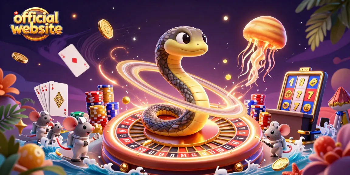 Experience gaming excitement at our official website with captivating 3D casino illustration.