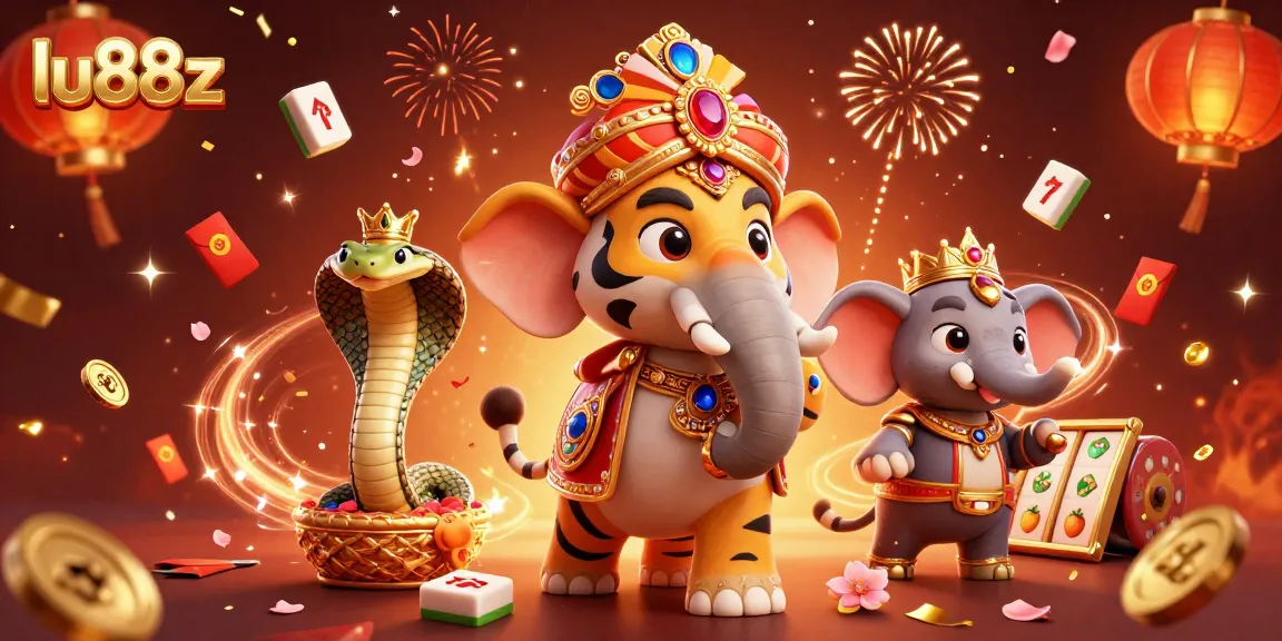 Experience thrilling winnings with lu88z's vibrant 3D casino scene showcasing slot reels and exotic characters.