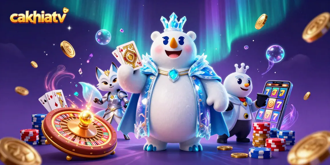 Experience the excitement of cakhiatv with slots, roulette, and animated casino elements.