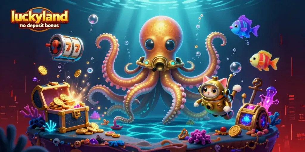 Play slots with the luckyland casino no deposit bonus and enjoy golden tentacles of fortune!