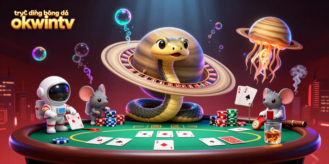 Experience breathtaking live football with trực tiếp bóng đá okwintv, alongside vibrant gambling characters in action.