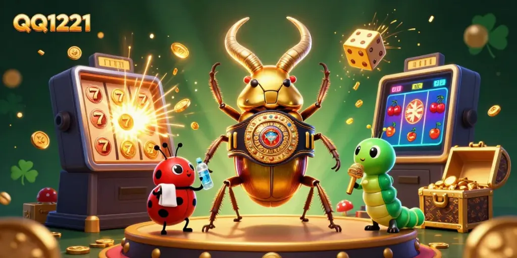 Experience QQ1221's jackpot excitement with winning symbols and vibrant characters in action.