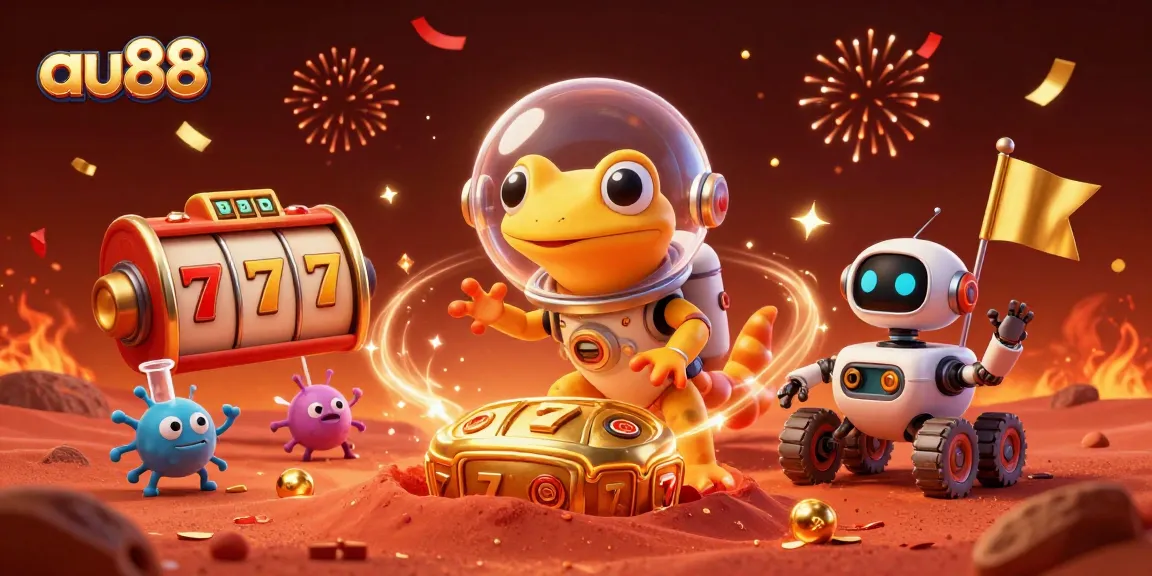Experience thrilling slot adventures with au88 in a vibrant casino scene bursting with excitement.
