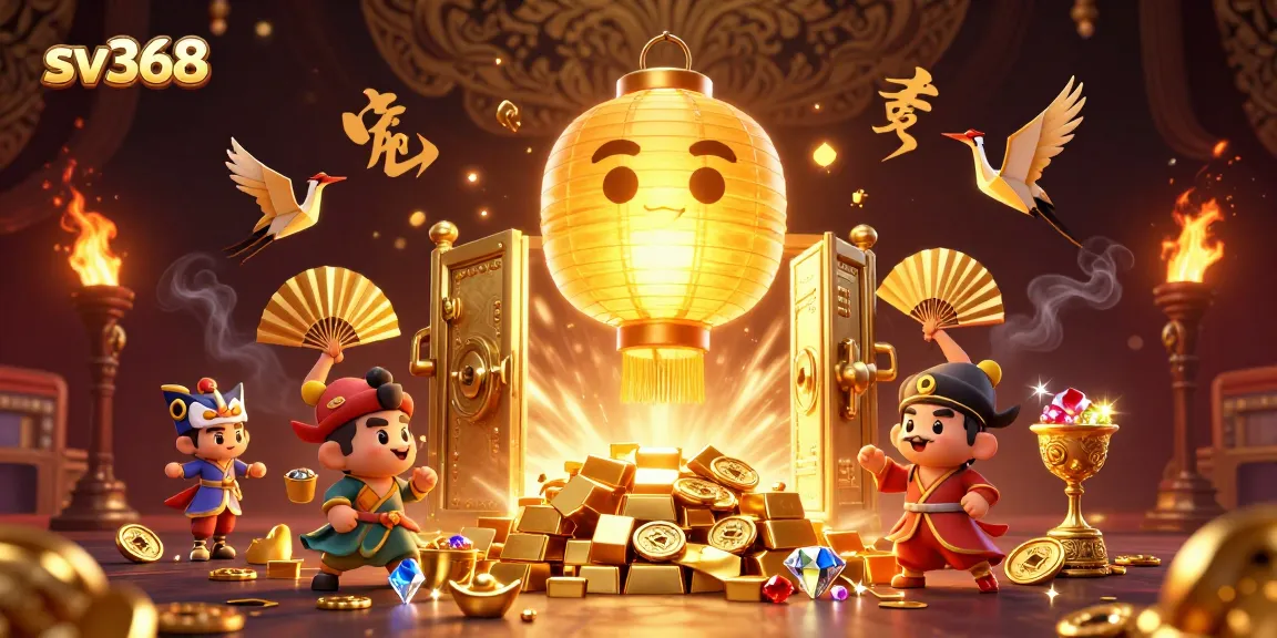 Experience the thrilling world of sv368 with vibrant casino-style characters and rich treasure elements.