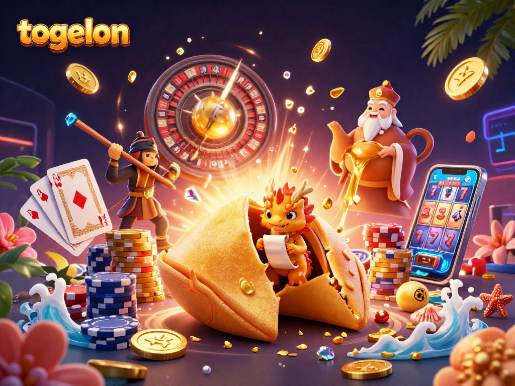 Experience thrilling togelon action with live draws and dynamic game elements in this vibrant illustration.