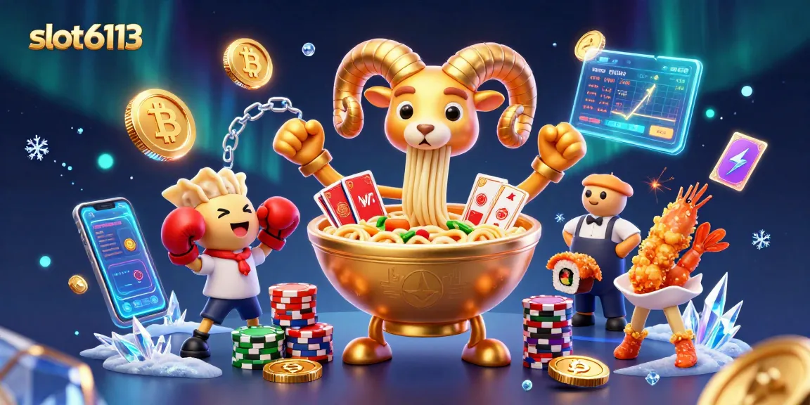 Engage with slot6113 as the giant ramen bowl serves cards amidst cryptos and cheerleaders.