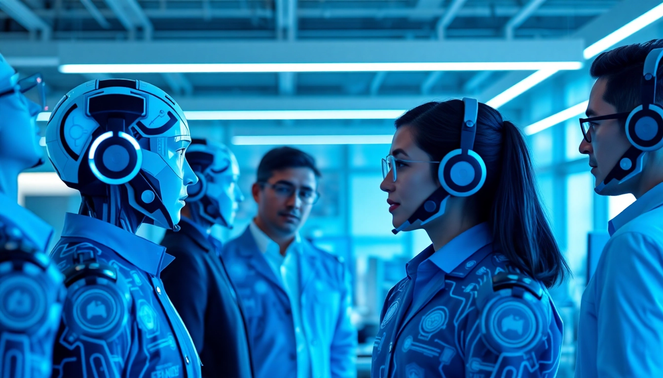 AI agents collaborating in a modern workspace to enhance productivity and innovation.