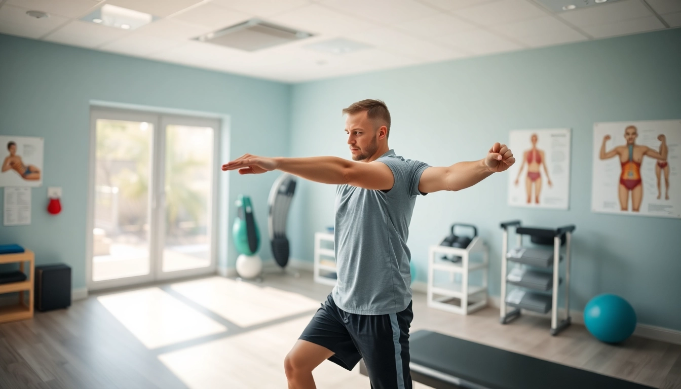 Therapist guiding an athlete in sports therapy for improved performance and recovery.
