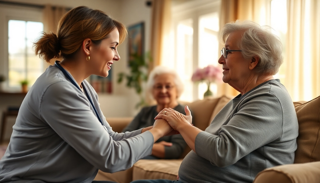 Engaging scene of non-medical home care austin, showcasing compassionate caregivers with elderly clients.