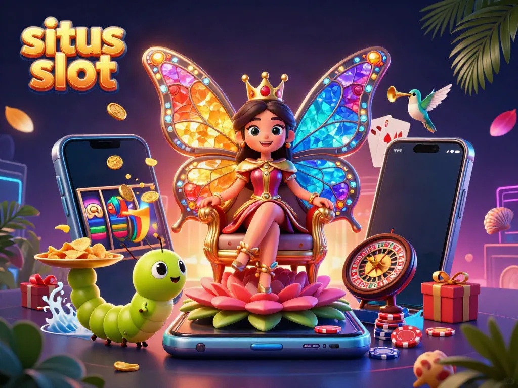 Permainan situs slot yang menarik dengan karakter ratu kupu-kupu dan elemen kasino yang kaya