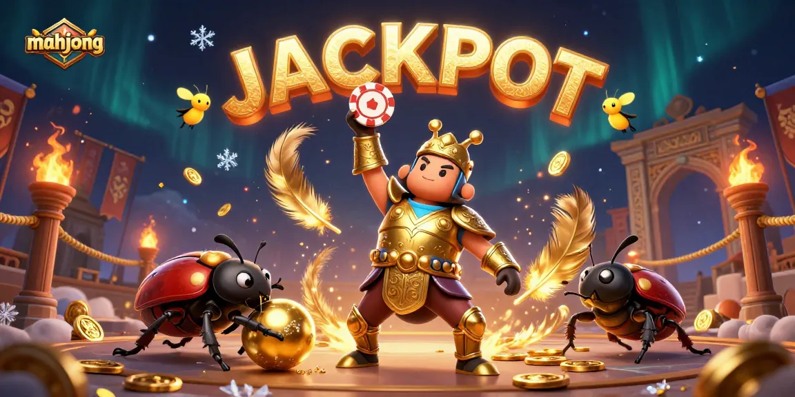 Experience mahjong gameplay with dynamic characters celebrating jackpot victory in a vibrant 3D scene.