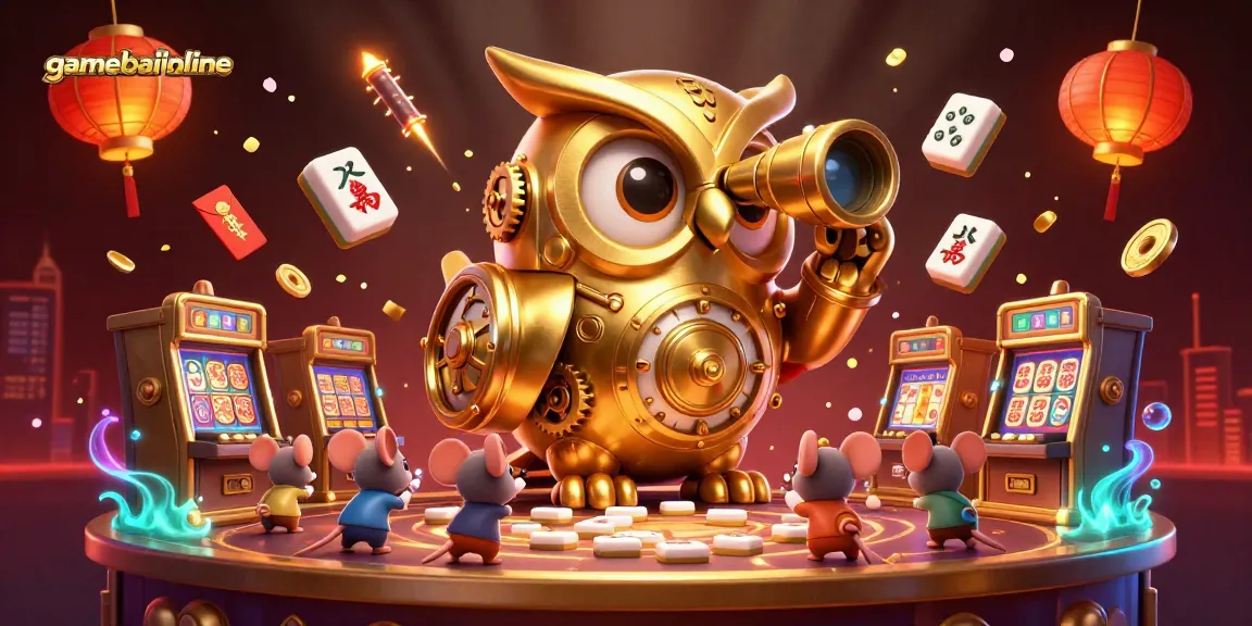 Experience thrilling gamebaiionline action with a golden owl and vibrant casino elements.