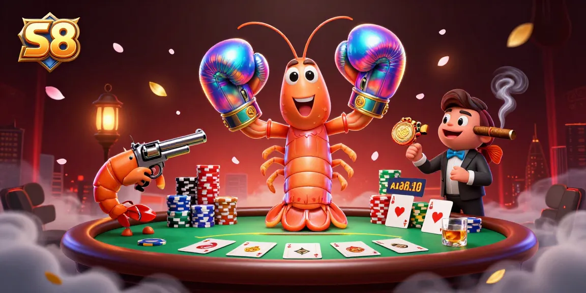 S8 players engage in thrilling poker, showcasing strategy with vibrant game elements and characters.