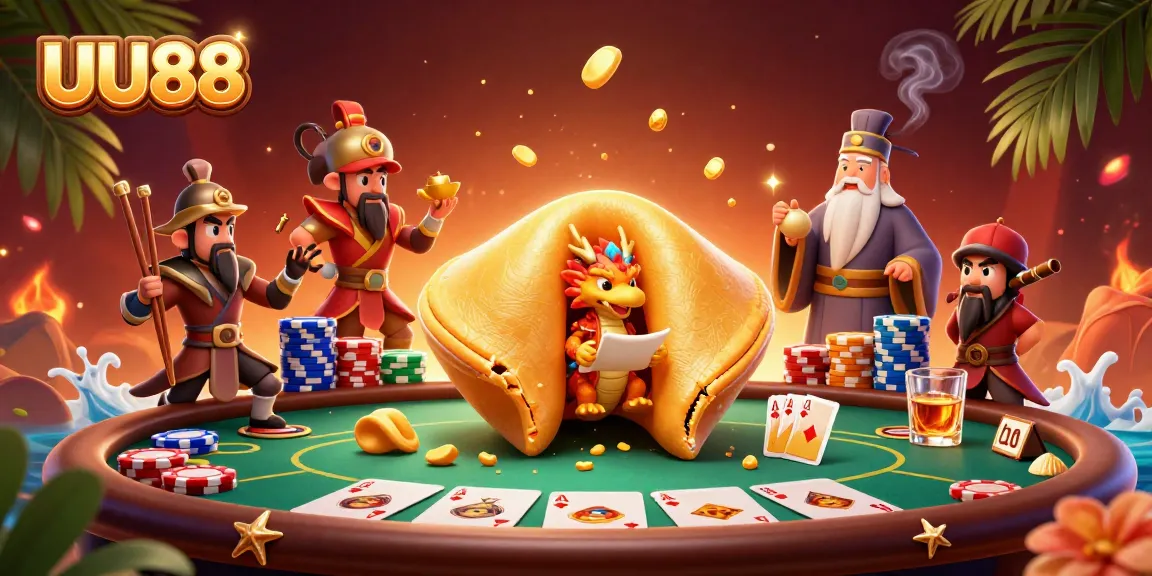 UU88 players enjoying a vibrant 3D poker scene with fantastical characters and dynamic elements.